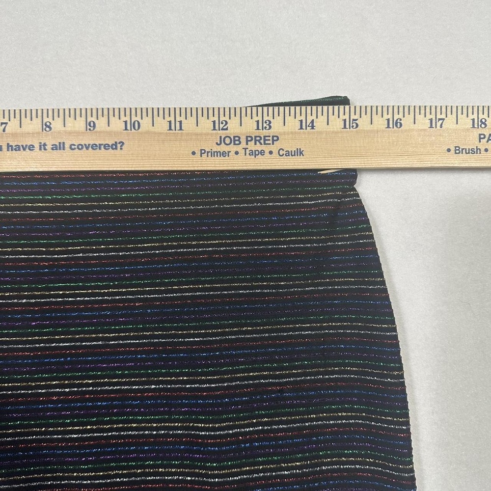 Eci Black Multi-Colored Glitter Striped Knee-Length Pencil Skirt Size Medium - Picture 7 of 8